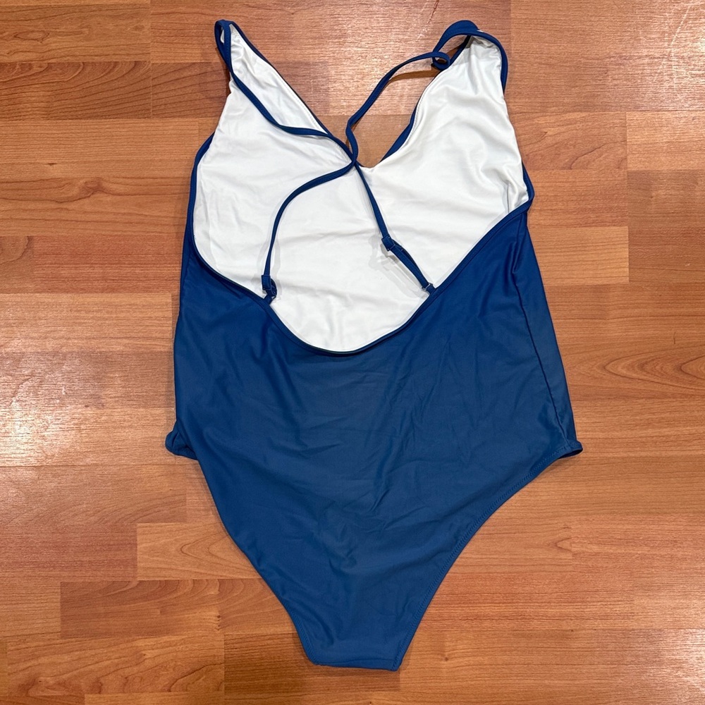 Aerie Blue and White Women Swim One Piece - Picture 2 of 3